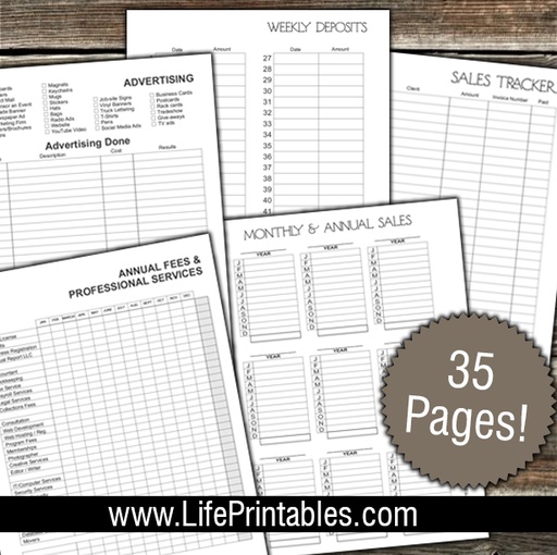 BUSINESS Income / Expense Tracker (35 pages) PLUS Profit and Loss Statement (item 170)